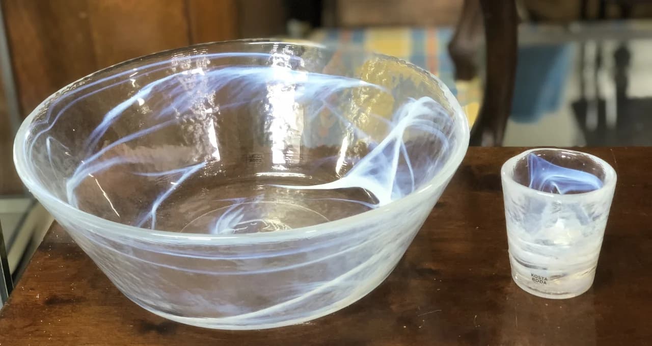 Kosta Boda, skål samt glas, Ulrika Hydman Vallien