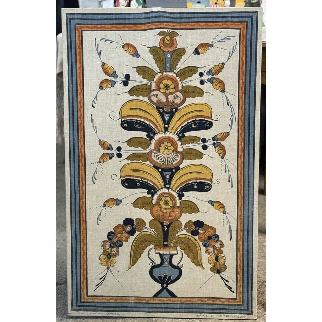 Vacker bonad i textil, handtryck, Jobs